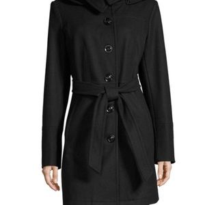 Liz Claiborne Black Hooded Pea Coat sz 3x